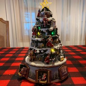 Vintage Thomas Kinkade Santa's Christmas Journey Tree Light and music